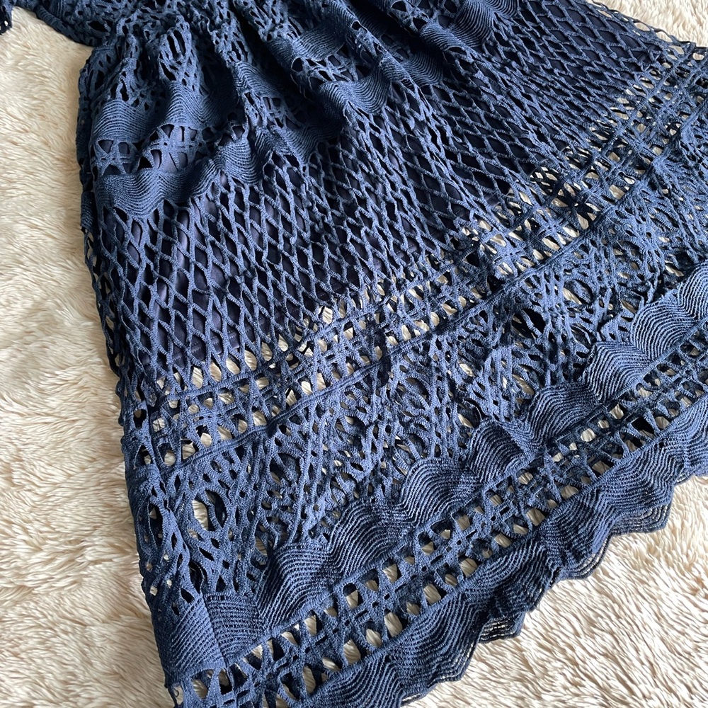 Boohoo Navy Crochet Midi Dress - Picture 7 of 7